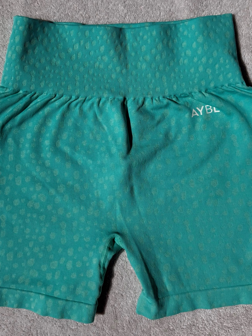 AYBL Teal Pattern High-Waist Bike Shorts